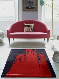 Borealis Charcoal Red Rug - Thumbnail - 2