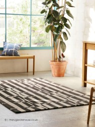 Lohko Stripe Charcoal Rug - Thumbnail - 3