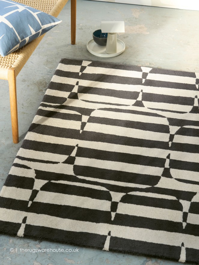 Lohko Stripe Charcoal Rug - 2