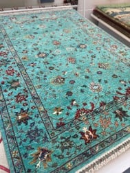 Fine Afghan Teal Rug - Thumbnail - 2