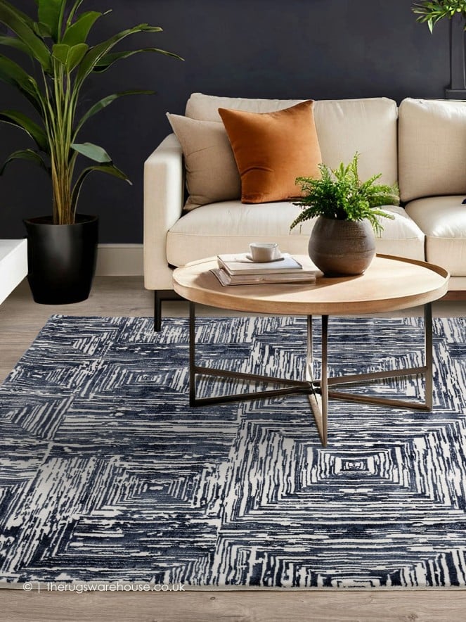 Kuza Portrait Navy Rug - 2